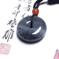 新疆天然和田玉平安扣花玉吊坠（20mm-30mm）