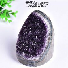 热销天然乌拉圭紫晶簇紫晶洞 约400g重