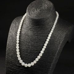 羊脂白玉-圆珠（塔珠）项链